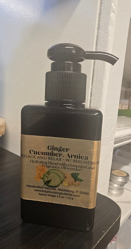 Ginger, Cucumber, and Arnica Massage Oil