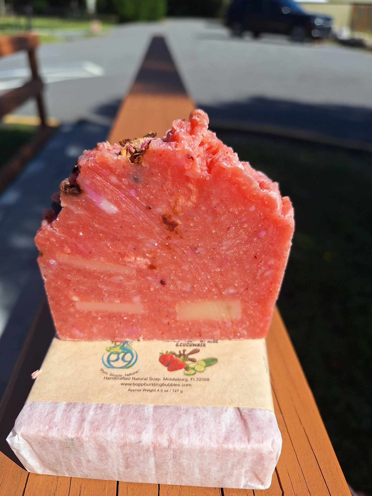 CHOCO BERRY BUZZ with Aloe & Basil (Large Soap)